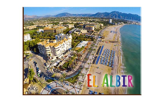 imagen de IMAN MADERA EL ALBIR VISTA AEREA 6,7X9 CM