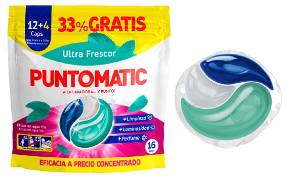 imagen de DETERGENTE PUNTOMATIC 12+4 CAPSULAS ULTRA FRESCOR